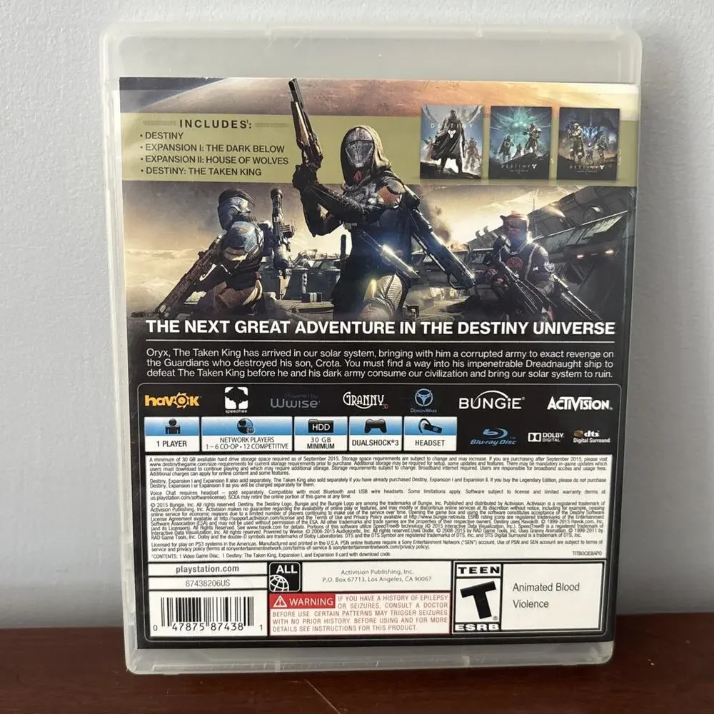 Destiny The Taken King Legendary Edition PS3 PlayStation 3 - Complete CIB